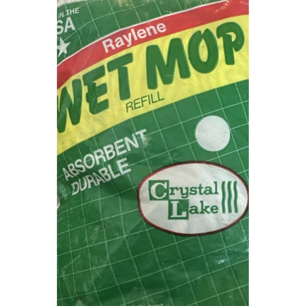 New Vintage Stock Made‎ In USA Wet Mop Refill Raylene Crystal Lake NOS